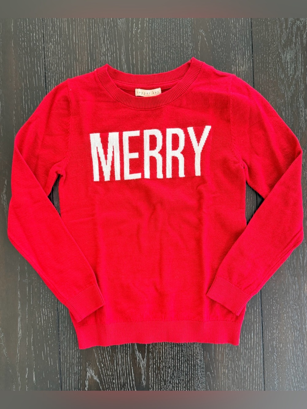 Copper Key Red 'MERRY' Knit Sweater S (7)